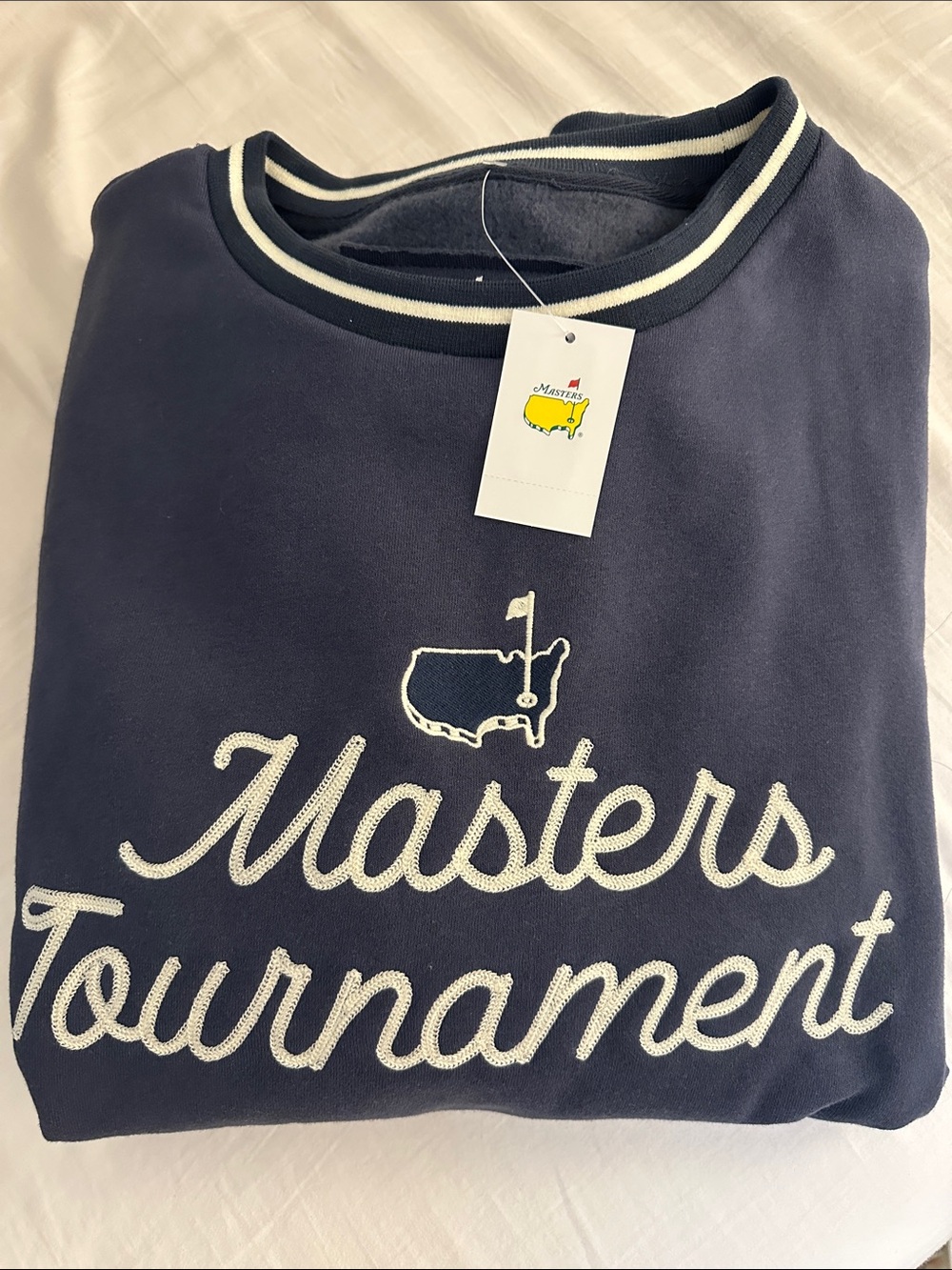 NWT Masters Tournament Navy Crewneck Sweatshirt - Classic Embroidered Logo